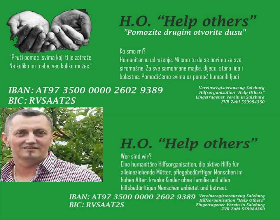 Zvorničani i Podrinjci iz Austrije pomažu kroz Humanitarno Udruženje "Help Others"