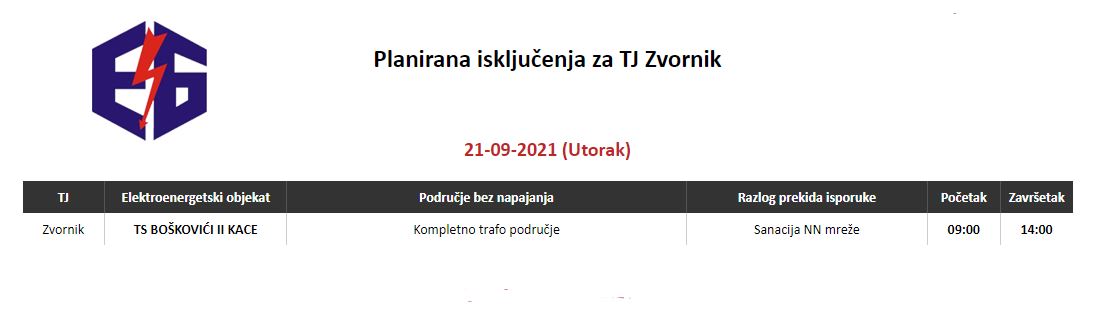 Jedno naselje na području teritorije Zvornika danas bez električne energije