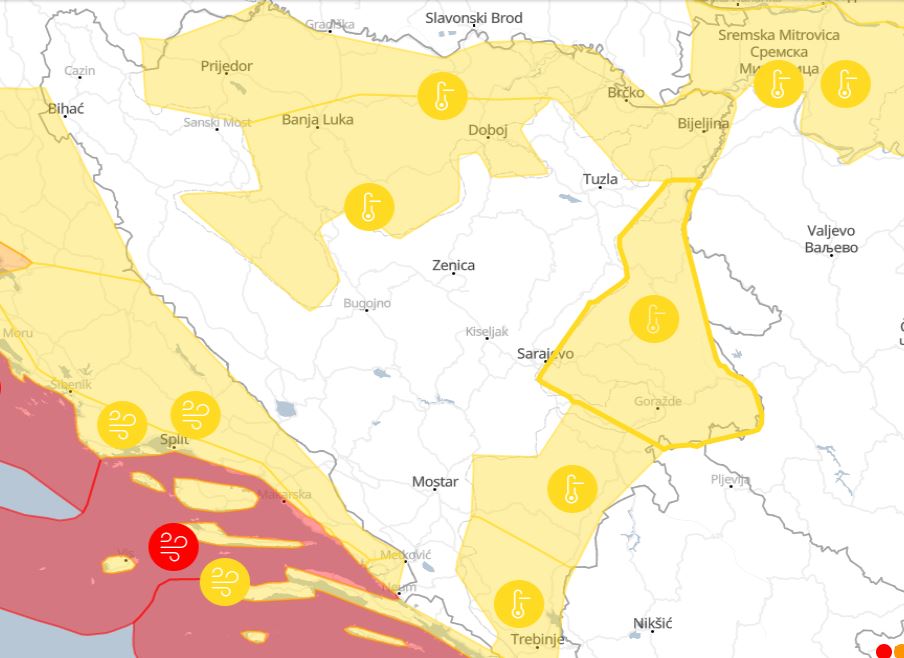 Danas snijeg i žuti meteoalarm, a sutra zbog niskih temperatura ponovo žuti meteoalarm