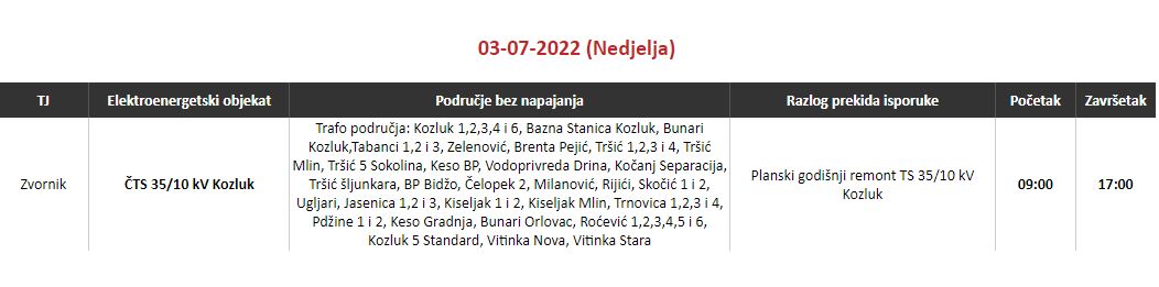 Ove nedjelje hiljade domaćinstava bez električne energije na području Zvornika, godišnji remont dalekovoda