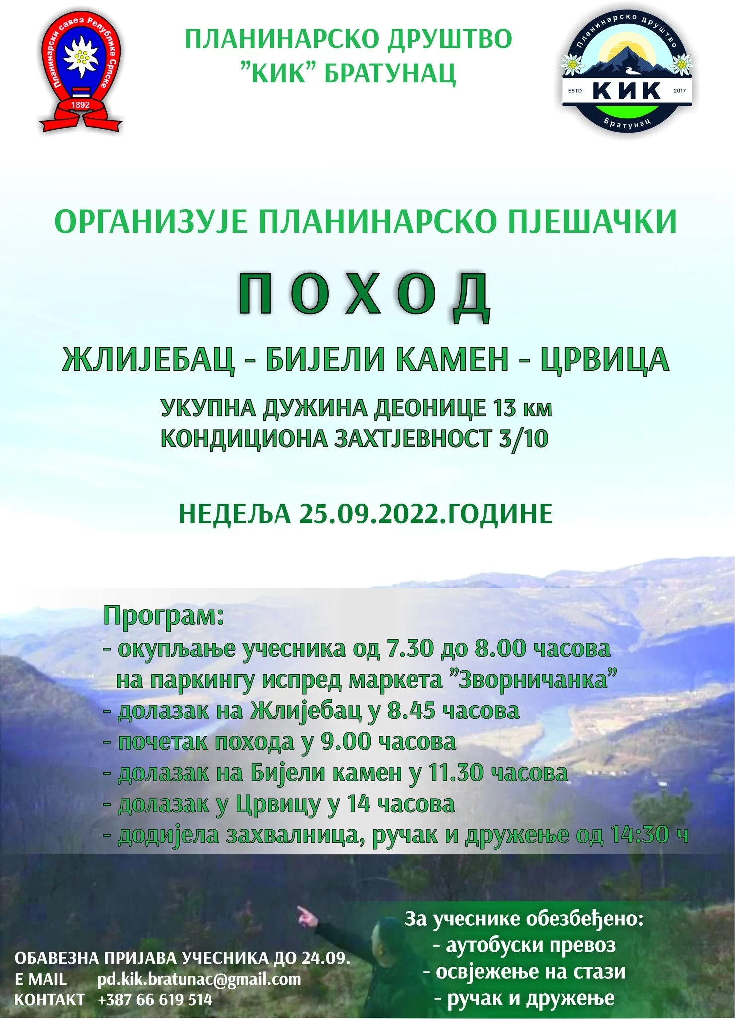 Uskoro planinarski pohod na Bijeli Kamen 2022 kod Bratunca