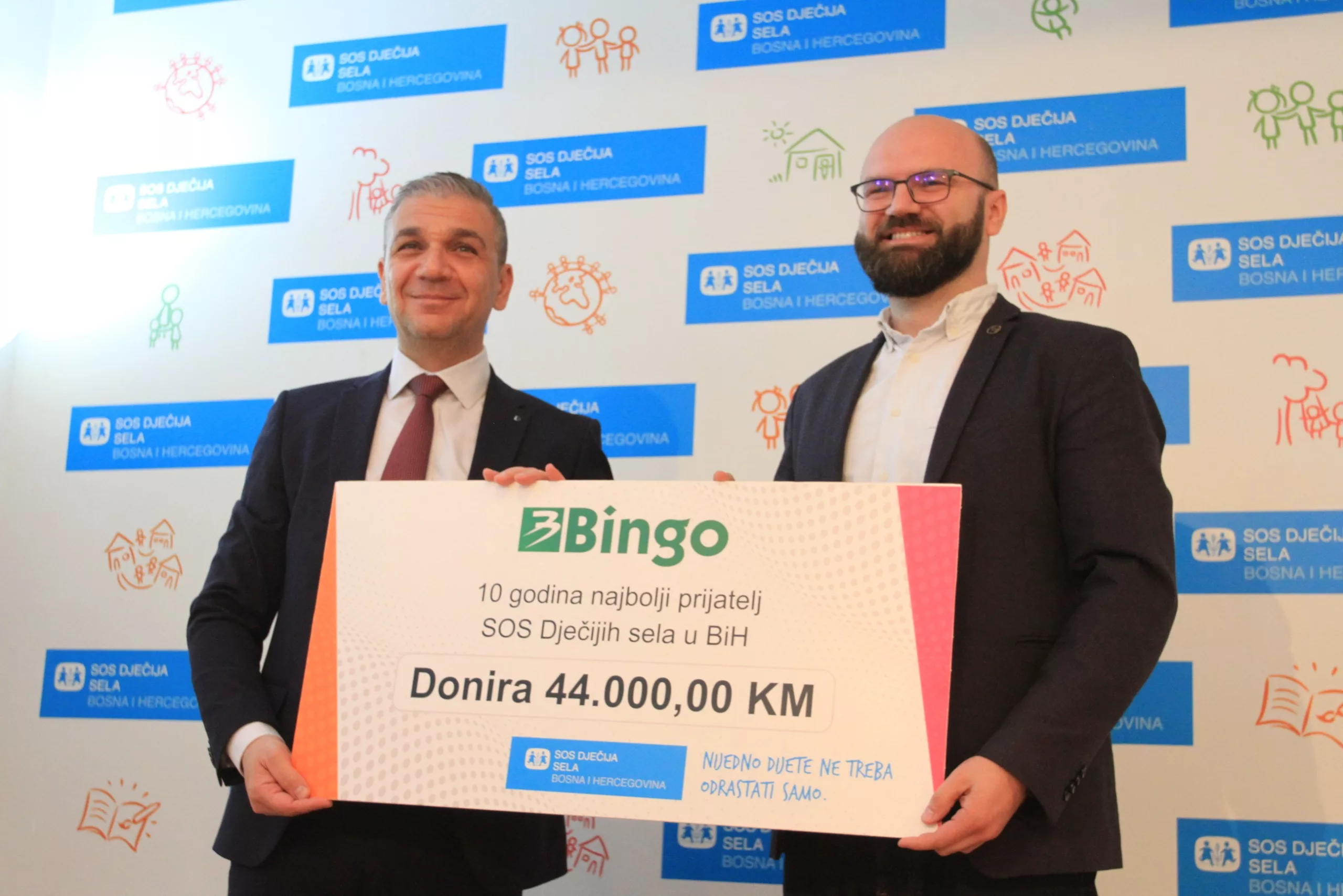 Decenija najboljeg prijateljstva kompanije Bingo i SOS Dječijih sela u BiH: DONACIJA U IZNOSU OD 44.000 KM