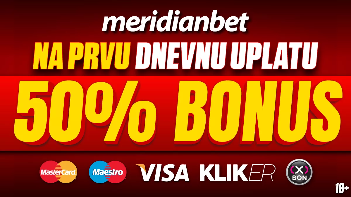 VIKEND REVOLUCIJA: MERIDIAN POKLANJA 50% BONUSA NA UPLATU! 