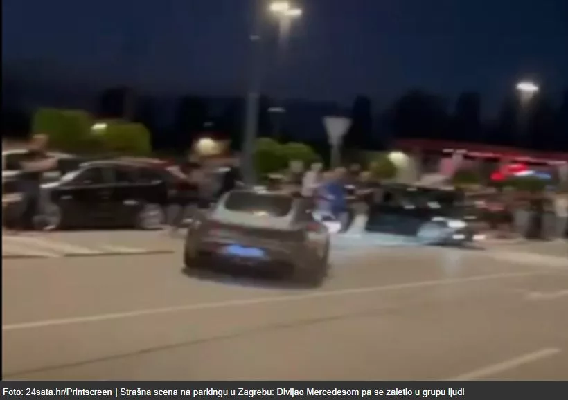 Strašna scena na parkingu u Zagrebu: Mercedesom se zaletio u grupu ljudi (UZNEMIRUJUĆI VIDEO)