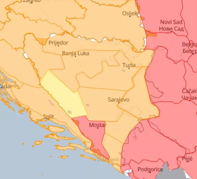 Upaljen crveni meteoalarm i trajat će do srijede