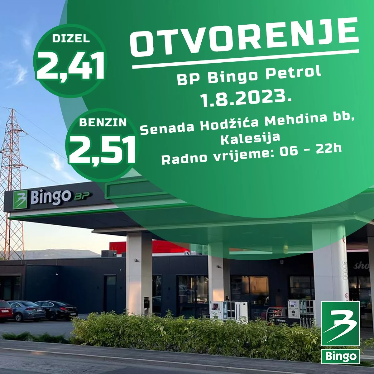 Danas prvi radni dan benzinske pumpe kompanije "Bingo" otvorene na magistralnom putu Zvornik-Tuzla