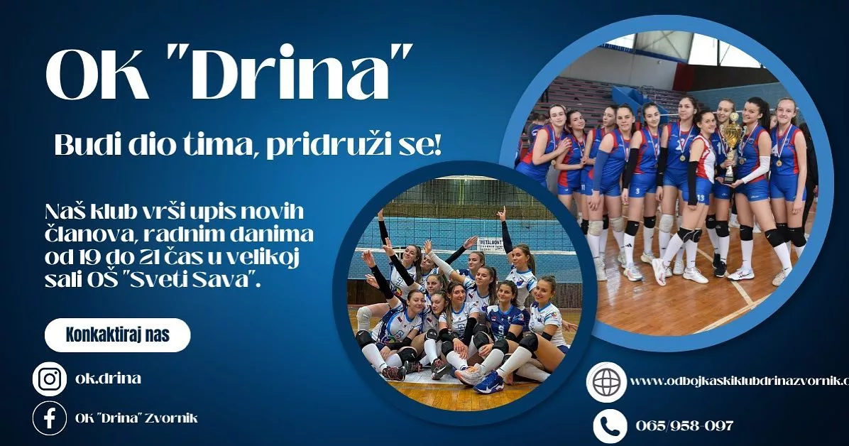 OK “Drina” Zvornik vrši upis novih članova, jedini klub koji sa muškom i ženskom selekcijom takmiči se u prvenstvima