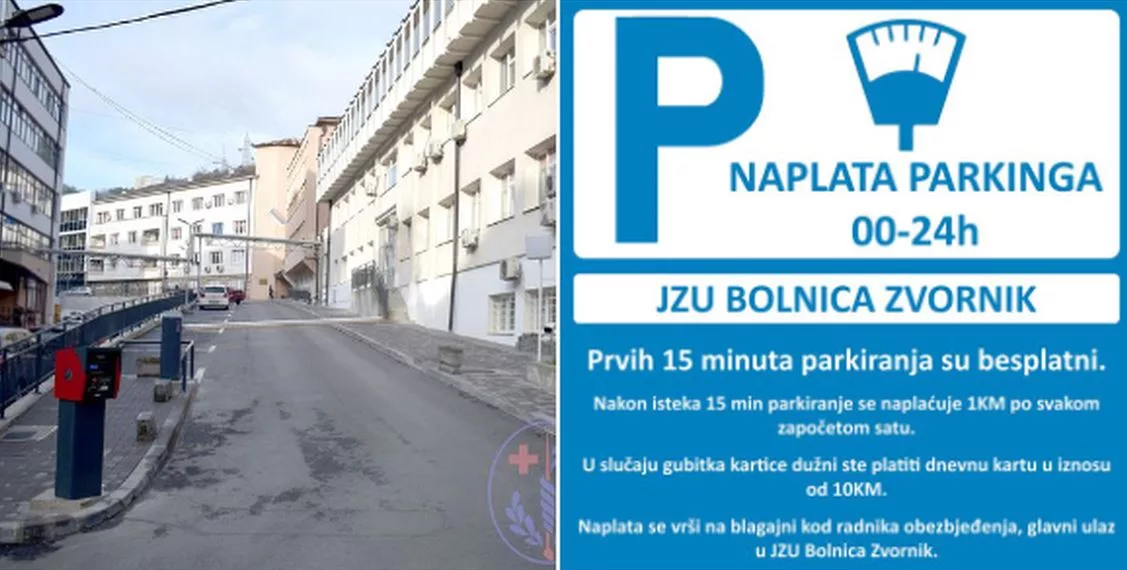 Počela naplata parkinga u krugu zvorničke bolnice, prvih 15 minuta parkinga besplatno