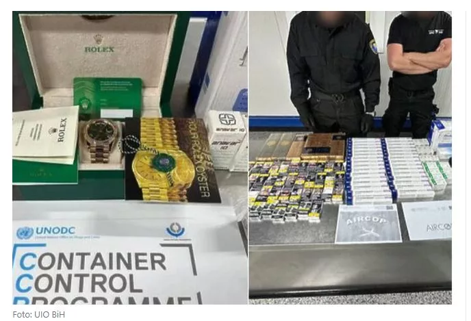 Spriječen pokušaj krijumčarenja steroida, torbica, cigareta i Rolex sata (FOTO)