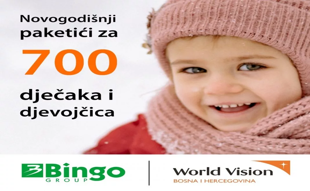 Poklonimo radost zajedno: Bingo i World Vision BiH daruju novogodišnje paketiće za 700 ranjive djece u BiH