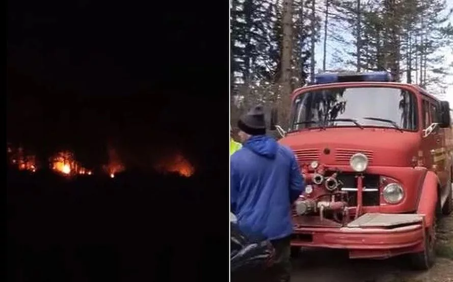 Drvo palo na dalekovod i izazvalo požar kod Vlasenice (VIDEO)