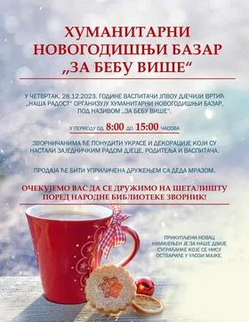 Vrtić “Naša radost” Zvornik organizuje humanitarni novogodišnji bazar “Za bebu više”