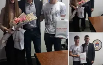 Uspješni mladi talenti Dejana Rakić i Jovan Milošević na prijemu kod načelnika opštine Osmaci