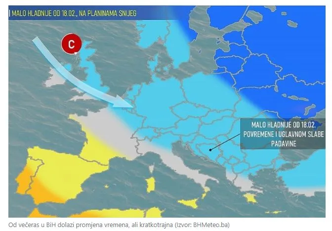 Danas uživamo u suncu i toplom vremenu, slijedi promjena sa uslovima za kišu i snijeg