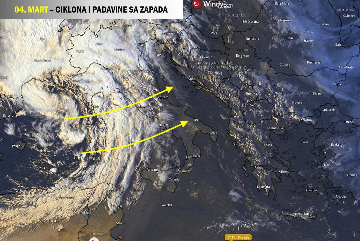 U naredna tri dana dosta kiše, mogući mraz i led