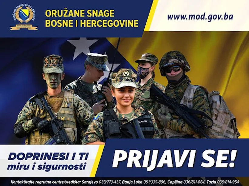 Oružane snage BiH primaju 400 vojnika u službu