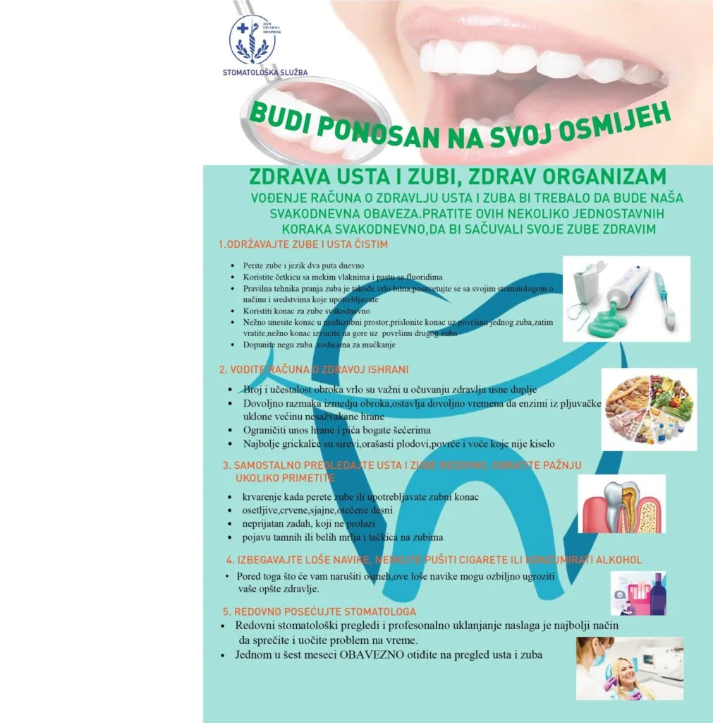 Dom zdravlja Zvornik: Svjetski dan oralnog zdravlja obilježen pod sloganom “Budi ponosan na svoj osmijeh“
