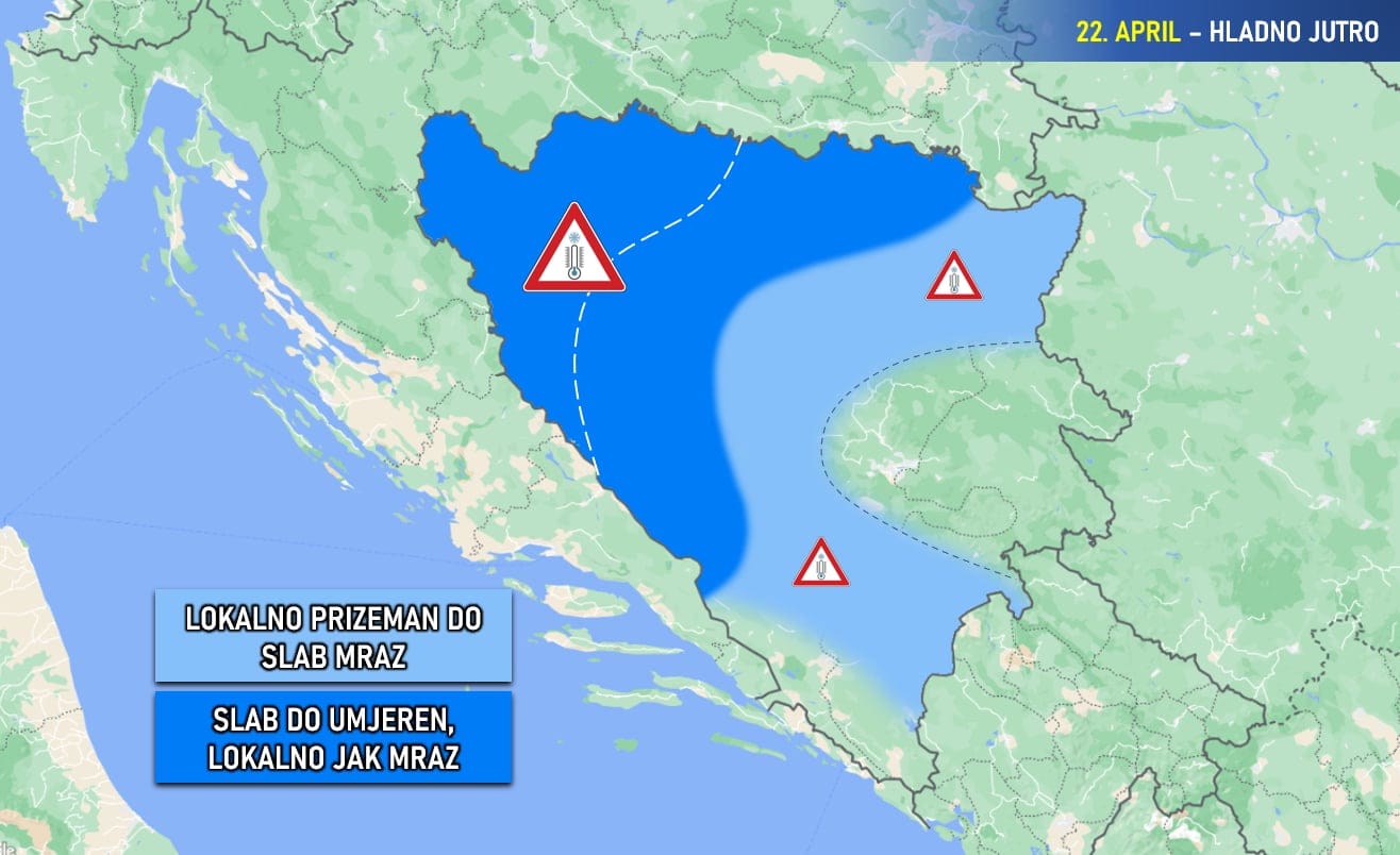 Naredno jutro donosi novi mraz, oprez poljoprivrednim proizvođačima i voćarima