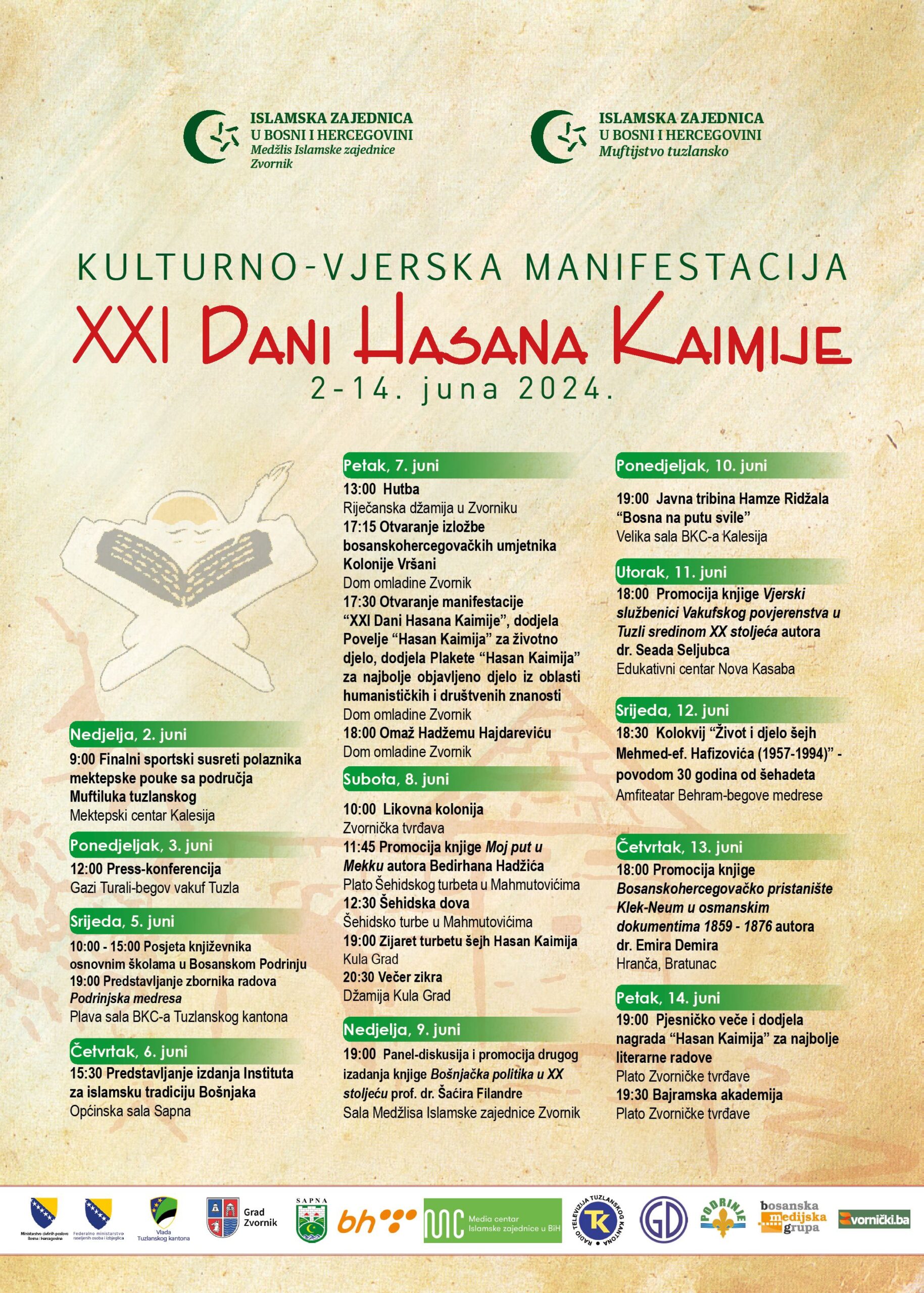 Centralna svečanost manifestacije Dani Hasana Kaimije danas od 17:30 u Domu omladine Zvornik