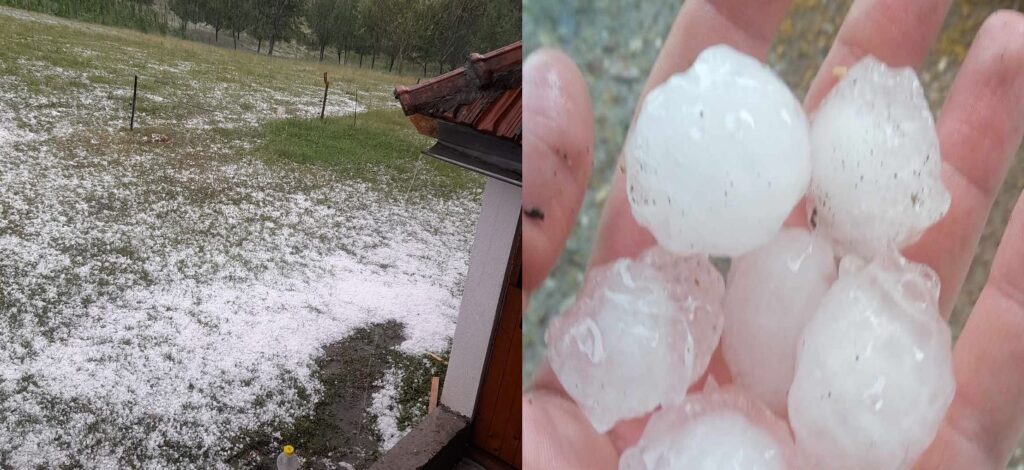 U mjestu Snagovo prvo padao led, a onda počela i kiša; Olujni sistem iznad Zvornika donio ogromne količine leda u nekoliko intervala (FOTO+VIDEO)