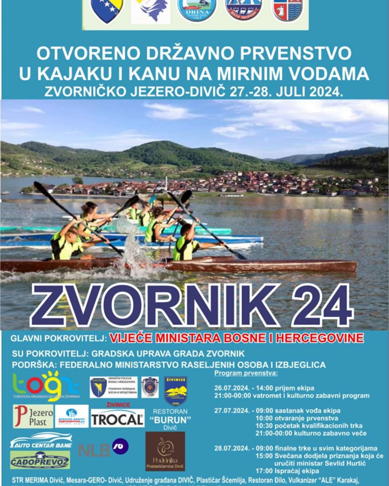 Zvorničko jezero ovog vikenda borilište takmičara u kajak i kanuu na mirnim vodama