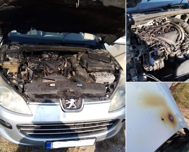 Požar zahvatio automobil dok se kretao magistralnim putem od Bratunca prema Zvorniku (FOTO)