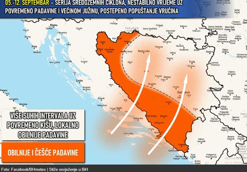 Stiže osvježenje na prostoru cijele BiH