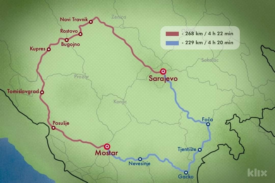 Još uvijek od Sarajeva do Mostara moguće obilaznim dionicama dugim više od 200 kilometara