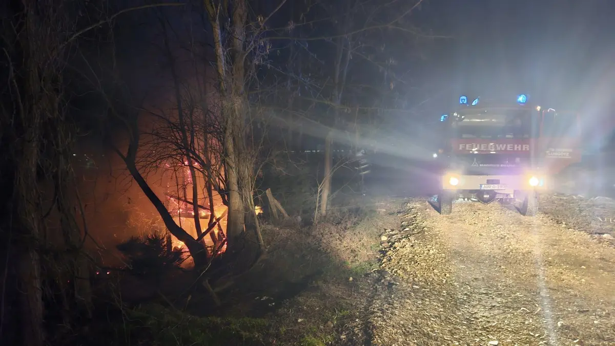 Vatra progutala vikendicu na obali Drine, požar prijavili s druge obale iz Srbije (FOTO)