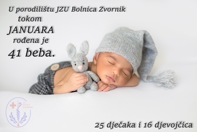 U porodilištu JZU Bolnica Zvornik tokom mjeseca januara rođena 41 beba, dva para blizanaca