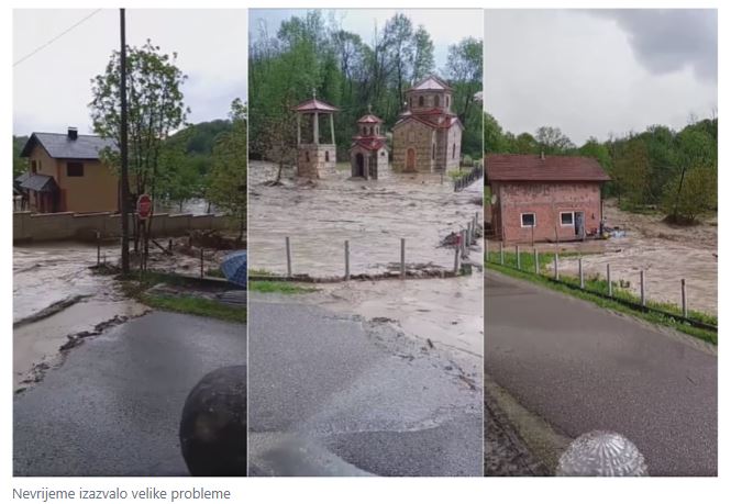 Nevrijeme zahvatilo Majevicu i izazvalo bujice, poplavljena crkva i domaćinstva (VIDEO)