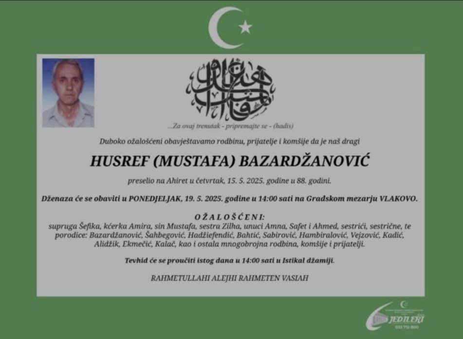 Preuzeto s Facebook stranice List Džezva, koju uređuje Murzet Mustafić, ugledni Zvorničanin – baš kao što je to bio i rahmetli Husref Bazardžanović, čiji sin dr Mustafa danas važi za jednog od najuglednijih specijalista urologije u Bosni i Hercegovini: