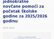 U toku je Javni poziv za dodjelu novčanih sredstava učenicima osnovnih škola djeci povratnika na ime jednokratne novčane pomoći