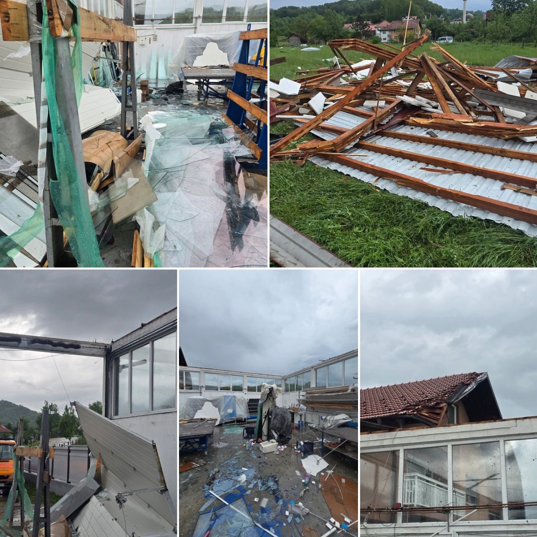 Olujni vjetar uništio proizvodni pogon u kalesijskom naselju Kikači (FOTO)