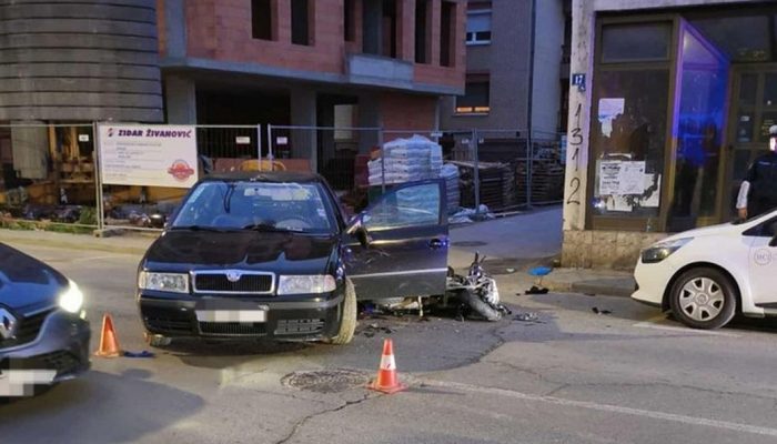 Težak udes u Bijeljini, povrijeđen maloljetni vozač mopeda (FOTO)