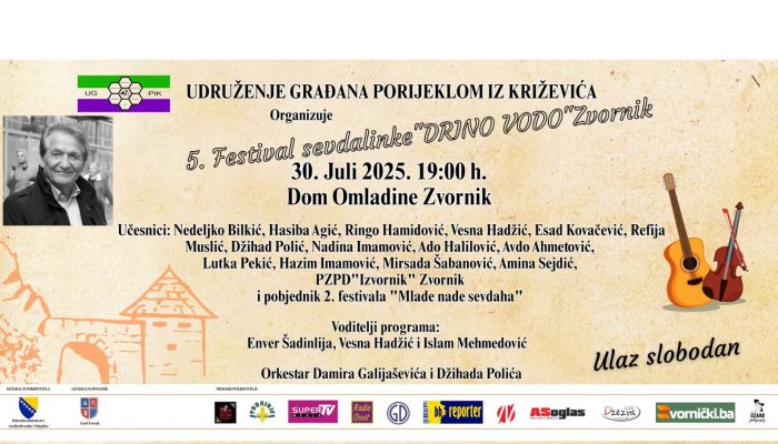 Uskoro u Zvorniku: Festival sevdalinke “Drino vodo”
