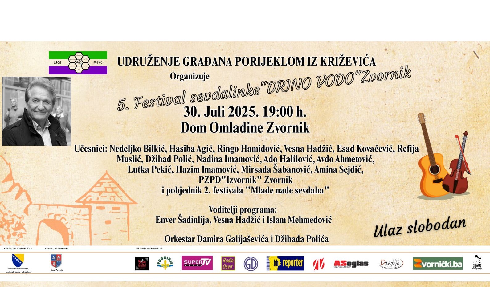 Uskoro u Zvorniku: Festival sevdalinke "Drino vodo"