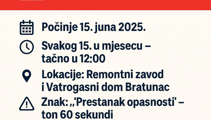 Da li ste spremni za oglašavanje sirena u Bratuncu? Ovo morate znati!