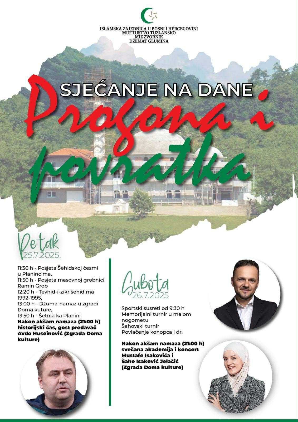 Dvodnevni program u Glumini: Koncert Mustafe Isakovića, turniri i historijski čas