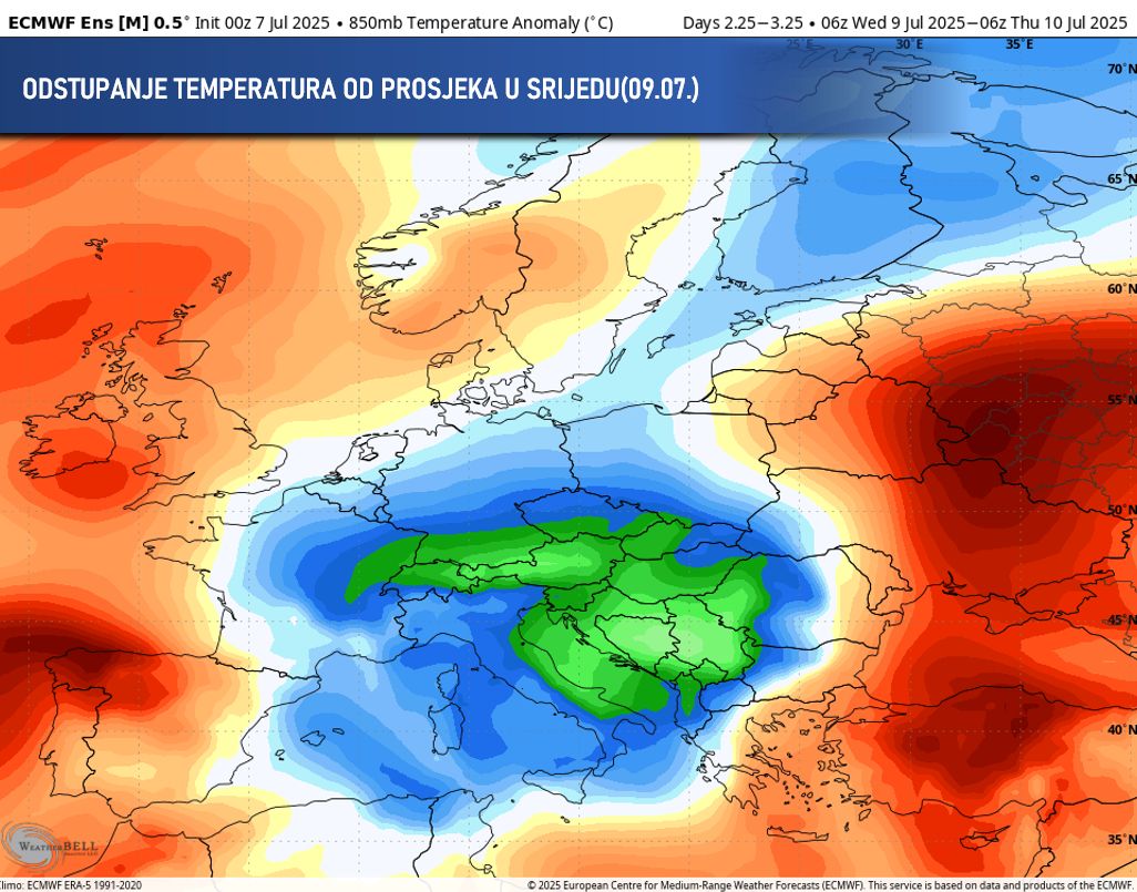 Predstoji nam sedam dana normalnih ljetnih dana, u srijedu razlika od 15 stepeni u odnosu na prethodne dane