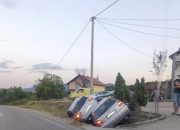 Dva automobila završila u kanalu pored magistralnog puta Zvornik-Bijeljina u mjestu Šepak (FOTO)