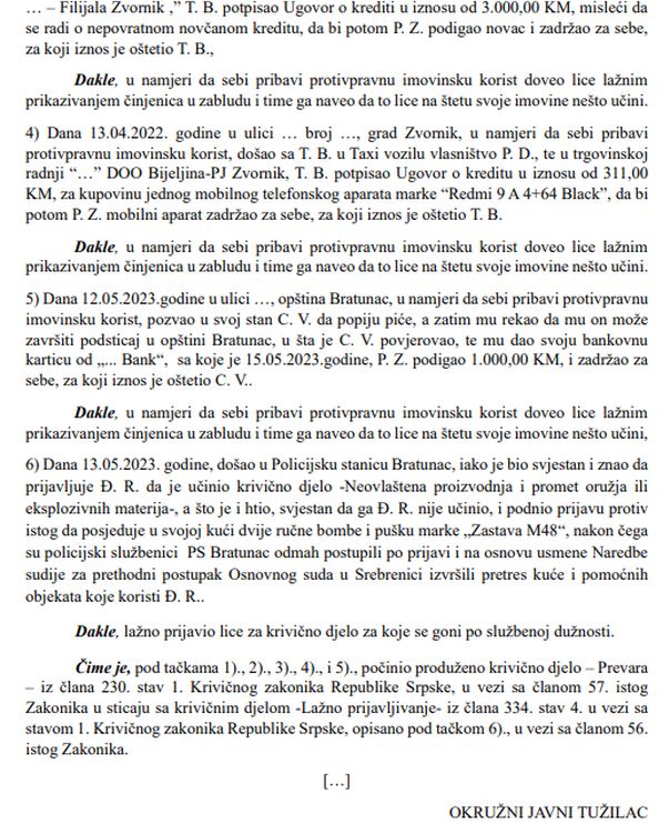Potvrđena optužica protiv prevaranta iz Podrinja koji je godinama varao naivne penzionere iz Zvornika, Bratunca, Srebrenice...