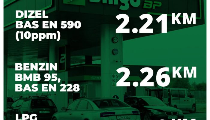 Objavljene nove cijene goriva na benzinskim pumpama Bingo Petrol