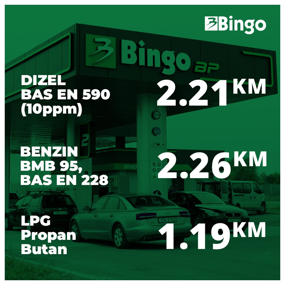 Objavljene nove cijene goriva na benzinskim pumpama Bingo Petrol