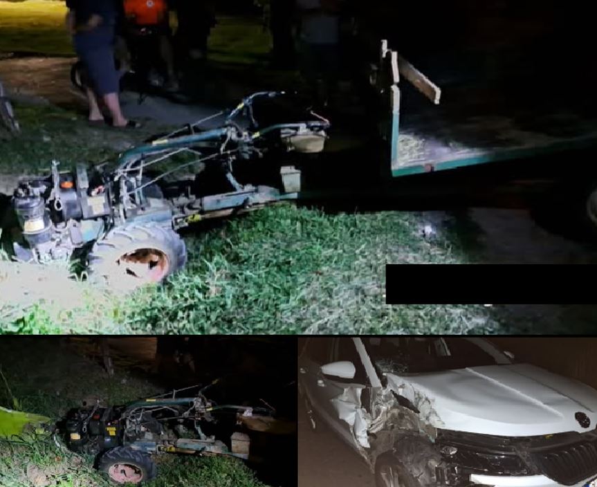 Saobraćajna nezgoda kod Đulića: Sudar automobila i multikultivatora, jedno lice zadobilo povrede (FOTO)