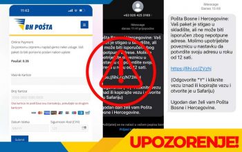 BH Pošta ponovo upozorava: Ne otvarajte sumnjive SMS poruke i linkove