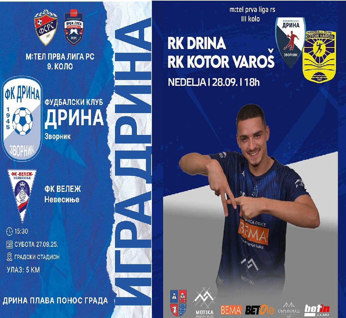 Sportski vikend u Zvorniku: Fudbaleri i rukometaši moraju pobjediti na domaćem terenu