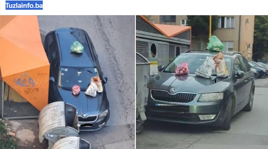Nepropisno parkiranje i problem odvoza smeća: Tuzlaci našli originalno rješenje, u Zvorniku sličan problem još uvijek bez trajnog rješenja (FOTO)