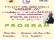 Zvornik obilježava mali jubilej emisije „Vremeplov“: 326. izdanje uz umjetnost, muziku i poeziju