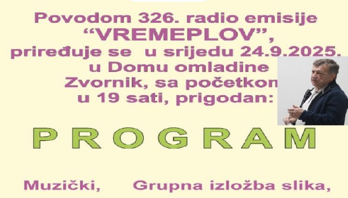 Zvornik obilježava mali jubilej emisije „Vremeplov“: 326. izdanje uz umjetnost, muziku i poeziju